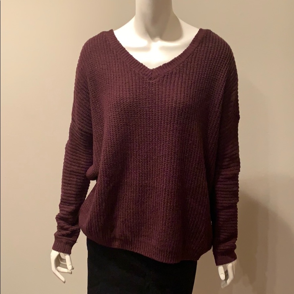 Rue21 Maroon Open Back Sweater: M